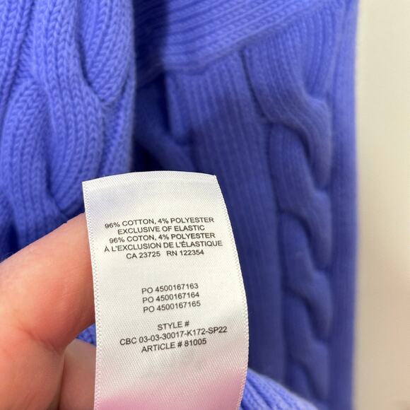 TNA x ARITZIA Clay Sweater Cable Knit Playful Purple Pastel Blue Sz S {A27} - Picture 5 of 5